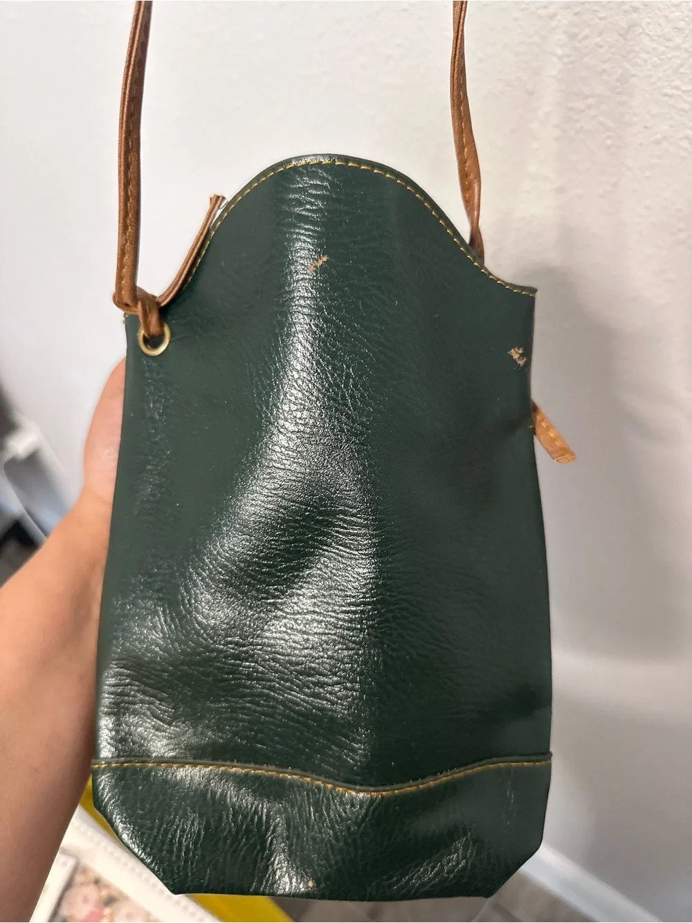 Vintage Heroing Forest Green Genuine Leather Crossbody Bag